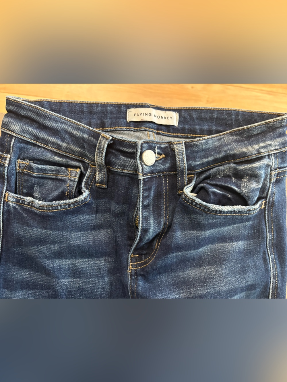 Flying Monkey Women’s Skinny Jeans in Dark Blue Wash
